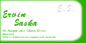 ervin saska business card